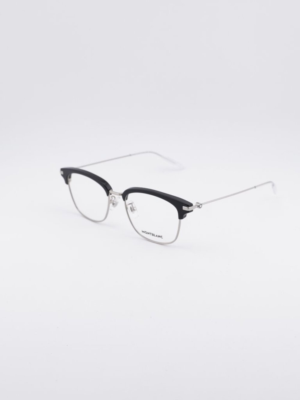 Montblanc MB0141OK 001 Eyeglasses Silver / Black 53mm Square Frame